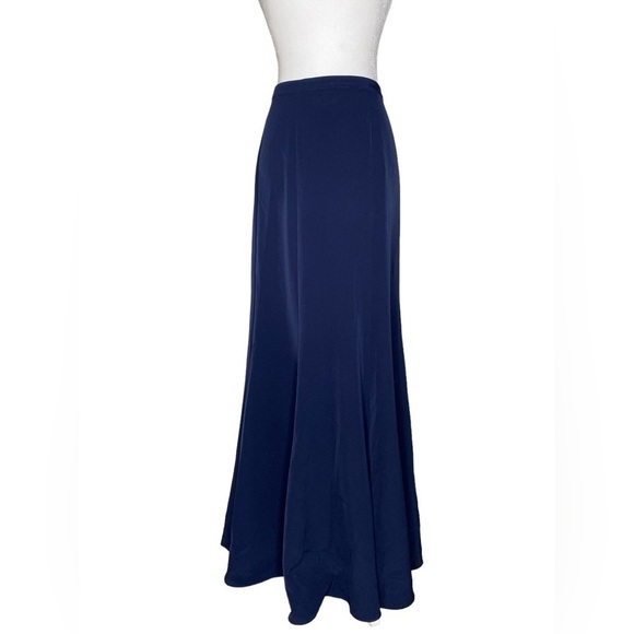 Lovers + Friends Navy 8 Gored Trumpet Maxi Skirt - Picture 1 of 4